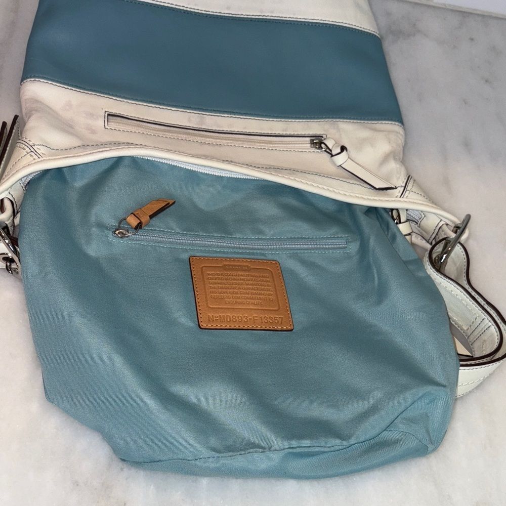 Coach Bag Purse Handbag Leather Vintage Rugby Stripe Convertible Bucket Bag - Picture 16 of 16